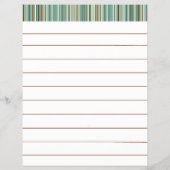 Kitchen Stripes Aqua Recipe Paper - With Lines (Back)