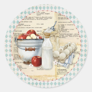 Kitchen Supplies Eggs Milk Apples Classic Round Sticker