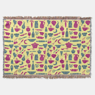Kitchen supplies throw blanket