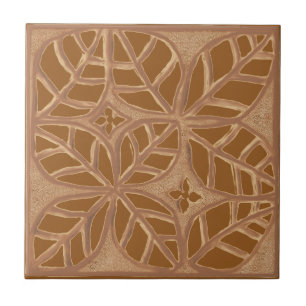 Kitchen tile, Russet brown and copper leaf Ceramic Tile