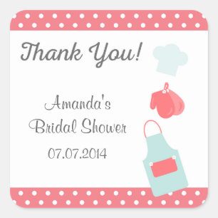 Kitchen Tools Bridal Shower Thank You Stickers