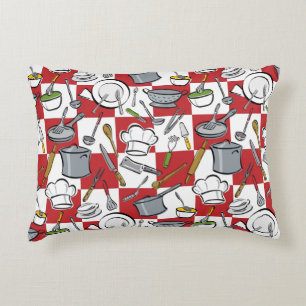 Kitchen Tools Check Decorative Cushion
