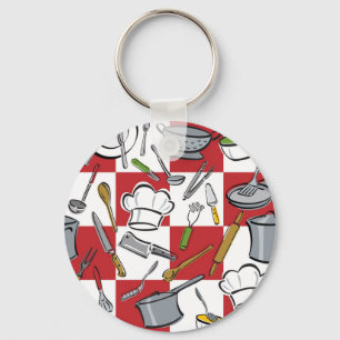 Kitchen Tools Chequerboard Key Ring
