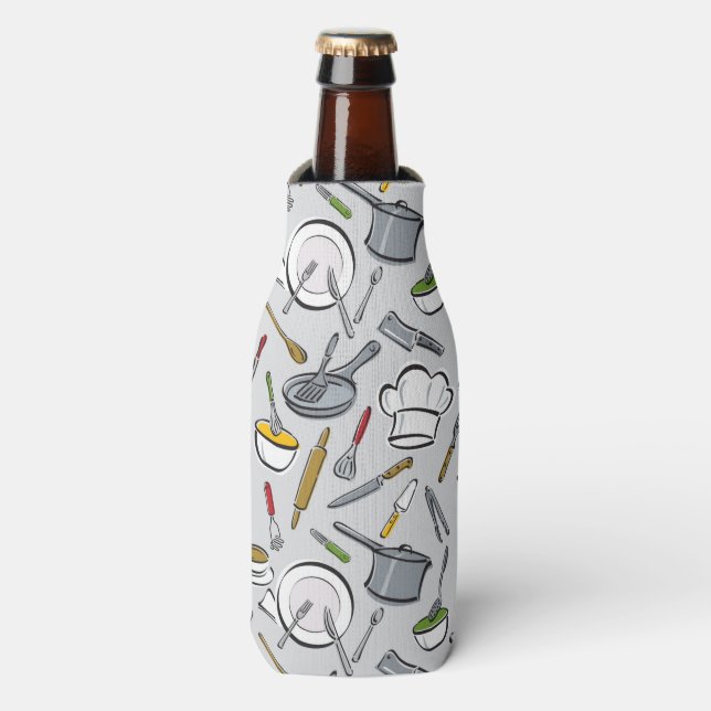 Kitchen Tools Pattern Bottle Cooler (Bottle Front)