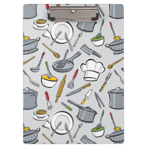 Kitchen Tools Pattern Clipboard