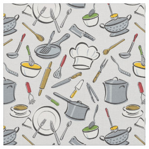 Kitchen Tools Pattern Fabric