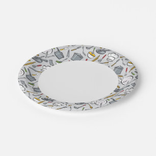 Kitchen Tools Pattern Paper Plate