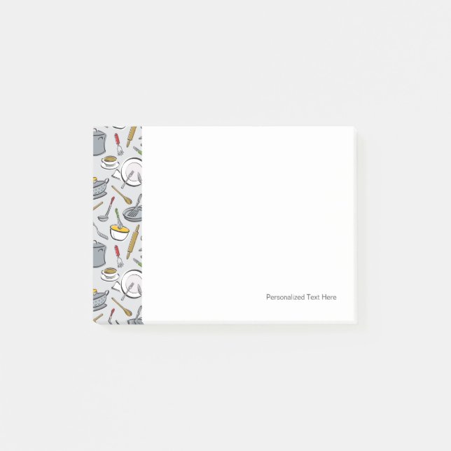 Kitchen Tools Pattern Post-it Notes (Front)