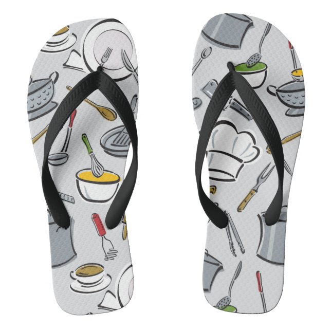 Kitchen Tools Pattern Thongs (Footbed)