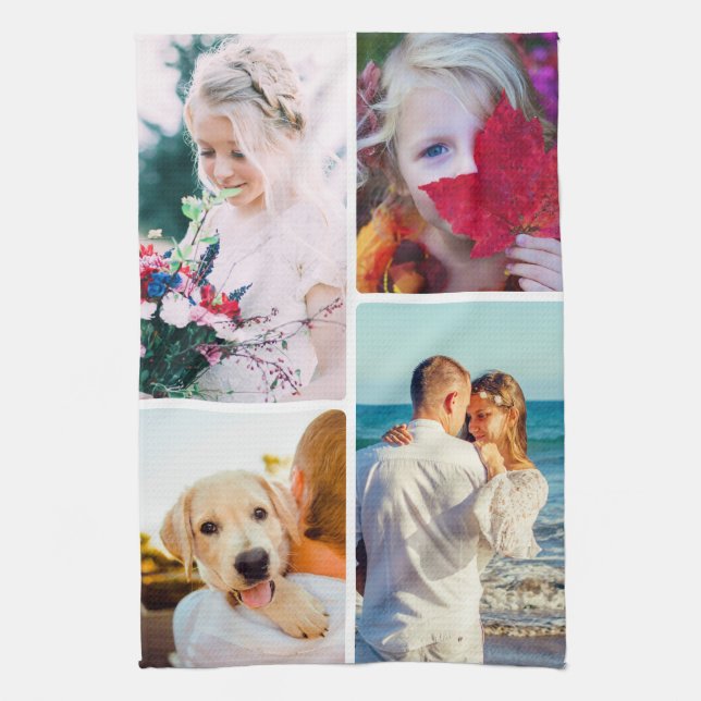 Kitchen Towel 4 Photo Rounded Template (Vertical)