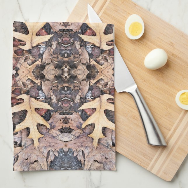 Kitchen Towel - Autumn Oak Leaves (Quarter Fold)
