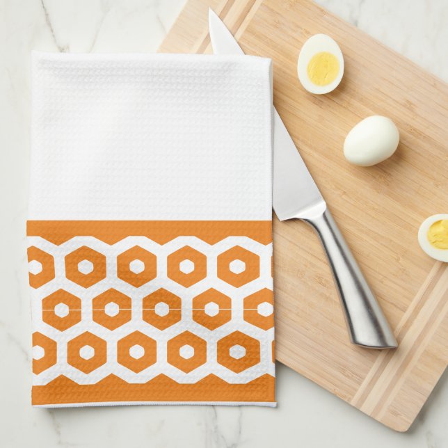 Kitchen Towel - Bands of Hexagons (Quarter Fold)