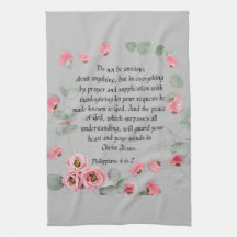 Kitchen Towel - Bible Verse Philippians 4:6-7