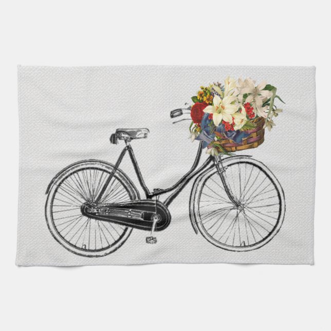 Kitchen towel bicycle flower bike (Horizontal)
