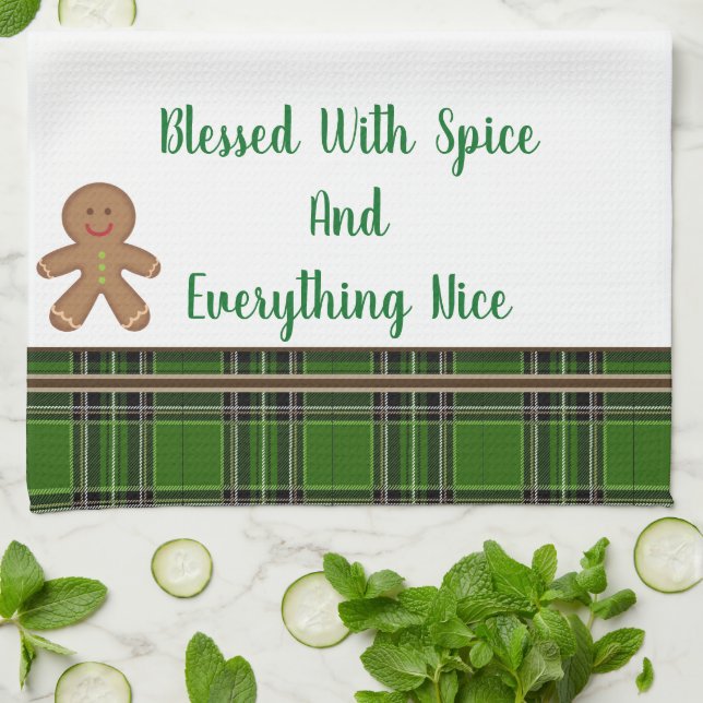 Kitchen Towel-Blessed With Spice and Everything Tea Towel (Folded)