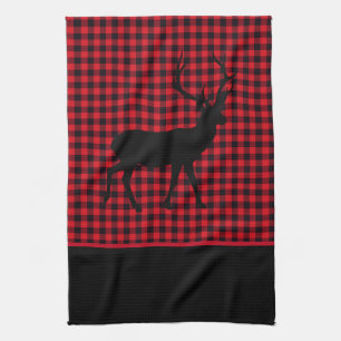 Kitchen Towel-Buffalo Plaid-Deer Tea Towel