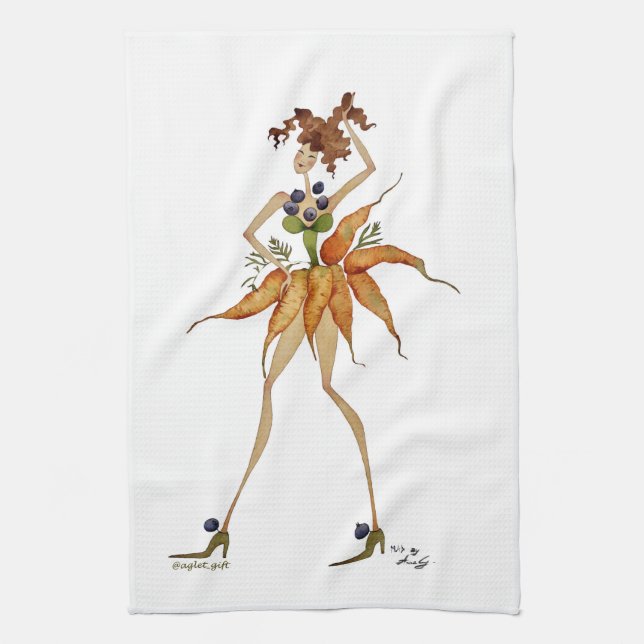 Kitchen towel "Carrots" (Vertical)