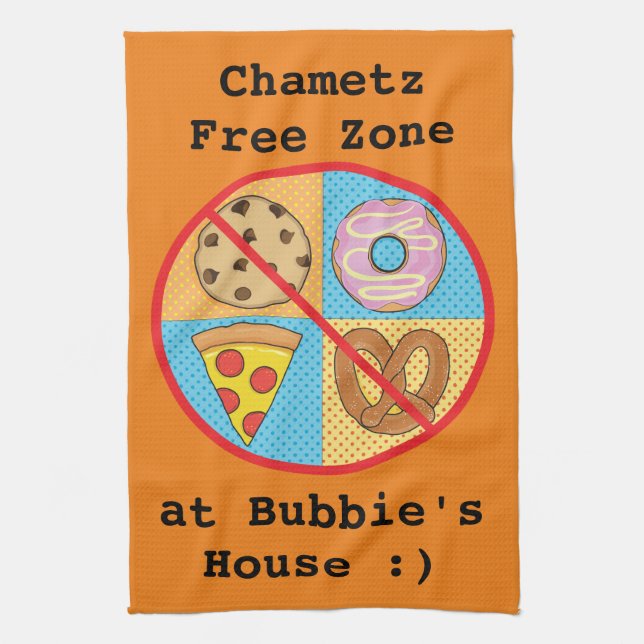 Kitchen Towel "Chametz Free Zone" (Vertical)