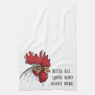 Kitchen Towel-Chicken Bless All Those Who Tea Towel