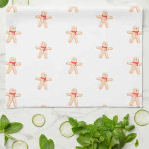 Kitchen Towel — Christmas Gingerbread Man Pattern