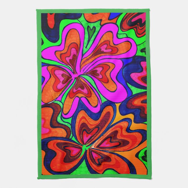 KITCHEN TOWEL "FLOWER POWER" (Vertical)