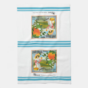 Kitchen Towel - Foot Hills Brand fruit crate label