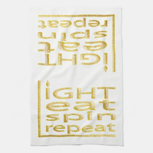 Kitchen Towel "Hanukkah-Light Eat Spin Repeat"