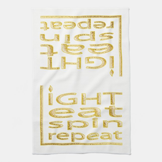 Kitchen Towel "Hanukkah-Light Eat Spin Repeat" (Vertical)