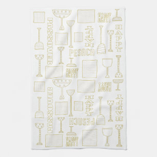 Kitchen Towel "Happy Passover Words "