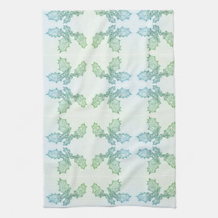 Kitchen Towel Holly Allover Print white background