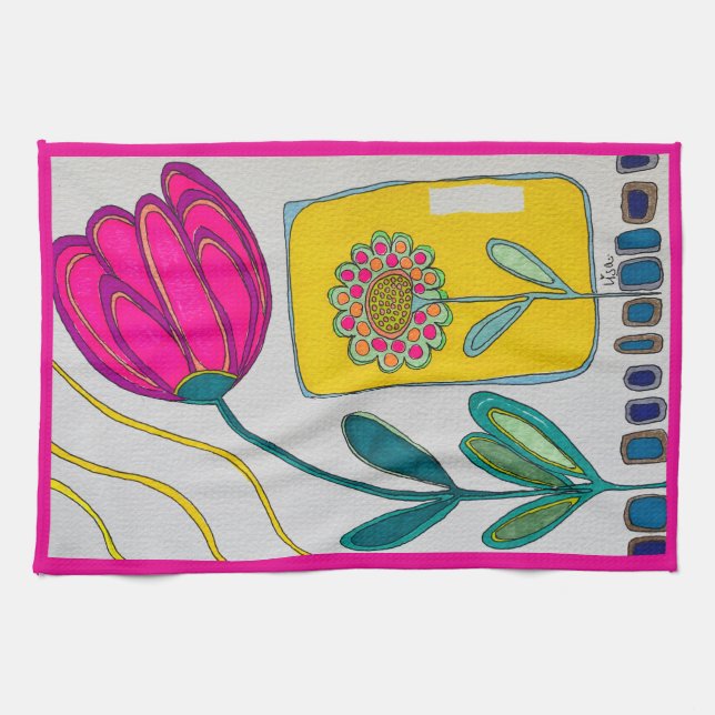 KITCHEN TOWEL "IN BLOOM AGAIN"  (Horizontal)
