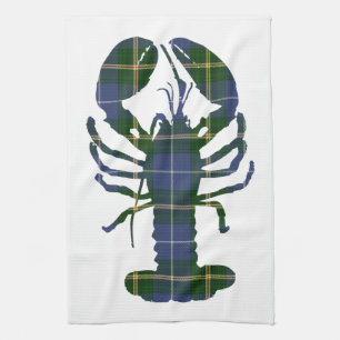 Kitchen towel  Nova Scotia Tartan plaid lobster