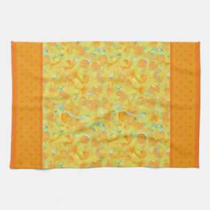 Kitchen Towel or Tea Towel, Daffodils, Polka Dots