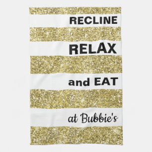 Kitchen Towel Passover/Gold, "EAT AT... "