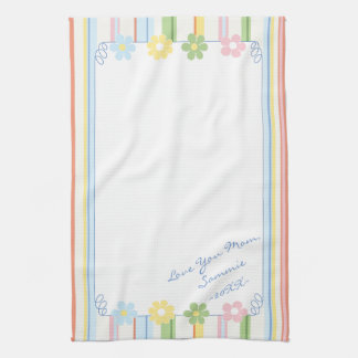 Kitchen Towel "Pastel Flowers & Stripes"