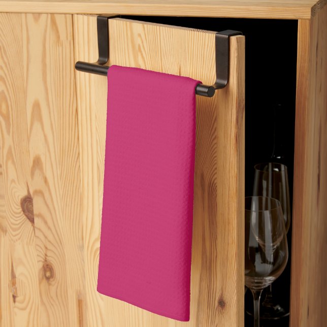 Kitchen Towel-Pink Peacock Tea Towel (Thirds Fold)