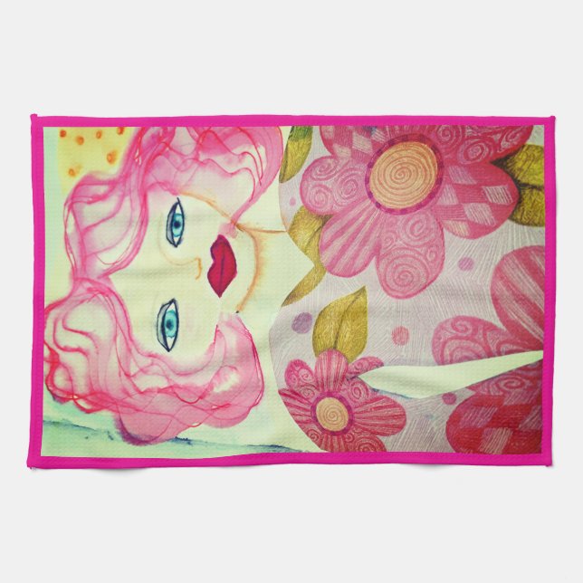 KITCHEN TOWEL "ROSIE DOES DISHES" (Horizontal)
