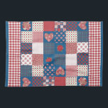 Kitchen Towel, Tea Towel, Faux-Patchwork, Gingham Tea Towel<br><div class="desc">A chic,  country-style Kitchen Towel or Tea Towel,  with a faux-patchwork of various 'Hearts and Roses' coordinating patterns,  teamed with a matching red and white Check Gingham. Part of the Posh & Painterly 'Hearts & Roses' collection.</div>