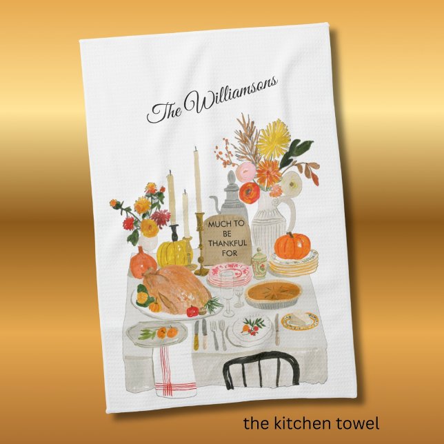 KITCHEN TOWEL THANKSGIVING TABLE PERSONALIZED  (Creator Uploaded)