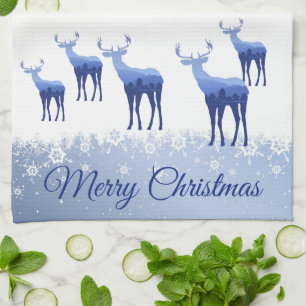Kitchen Towel-The Deer Snowflakes Tea Towel