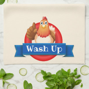 Kitchen Towel-Wash up Chicken Tea Towel