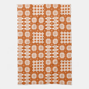 Kitchen Towel: Welsh Tapestry Design, Brick Red Tea Towel