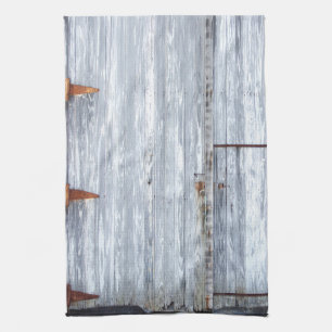 Kitchen Towel White Wash Wood Barn Door Country Ru