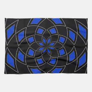 Kitchen towel with black and blue Abstract Design