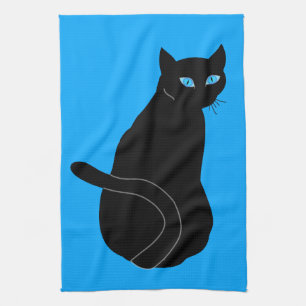 Kitchen Towel with Black Cat
