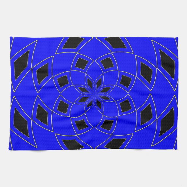 Kitchen towel with blue Abstract Design (Horizontal)