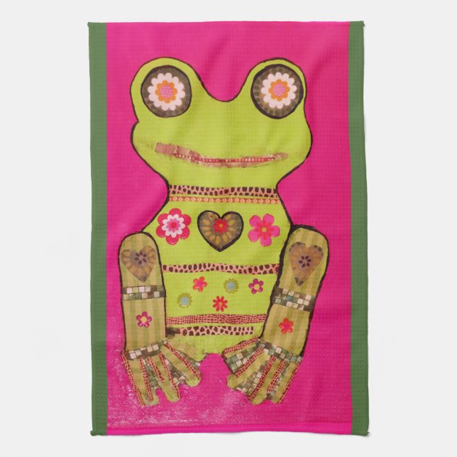 Kitchen Towel with Cool Frog Design (Vertical)