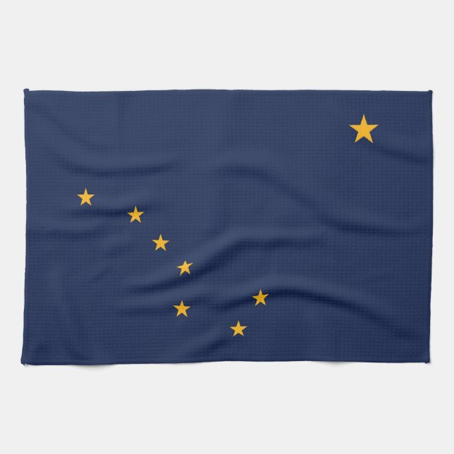 Kitchen towel with Flag of Alaska, U.S.A. (Horizontal)