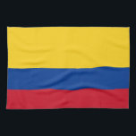 Kitchen towel with Flag of Colombia<br><div class="desc">Introducing our vibrant kitchen towel featuring the bold flag of Colombia, designed to add a splash of cultural pride and functionality to your kitchen! Crafted with meticulous attention to detail, this kitchen towel proudly displays the iconic design of the Colombian flag. It features three horizontal stripes of yellow, blue, and...</div>