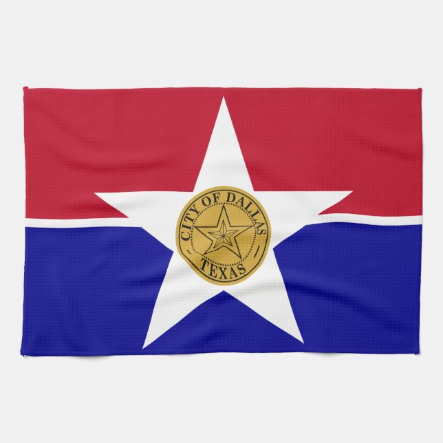 Kitchen towel with Flag of Dallas, U.S.A. (Horizontal)